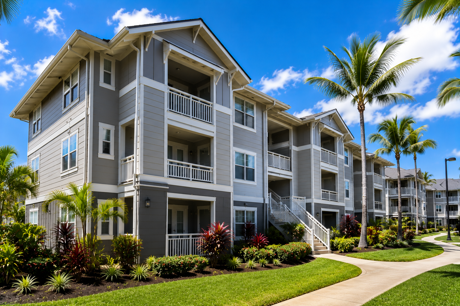 Apartment building exterior and common area painting in Hawaii