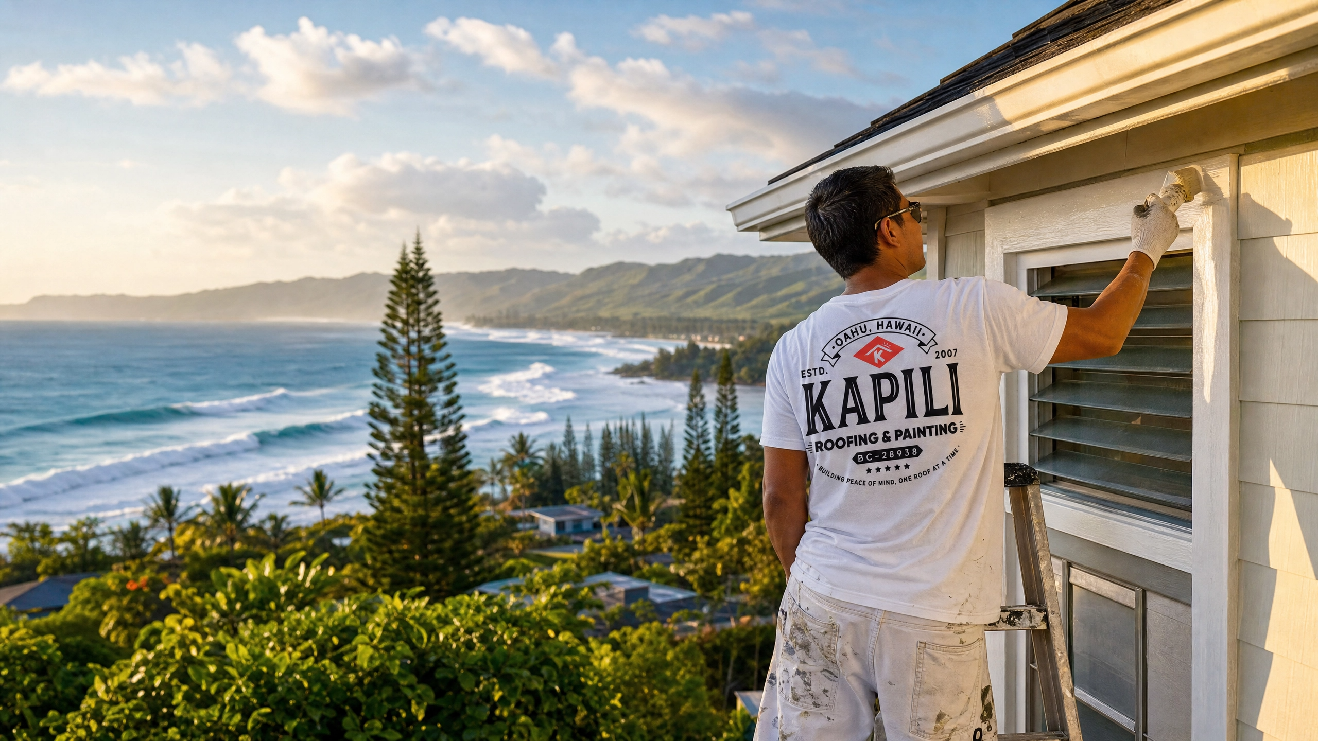 Exterior house repaint completed in Haleiwa, Oahu
