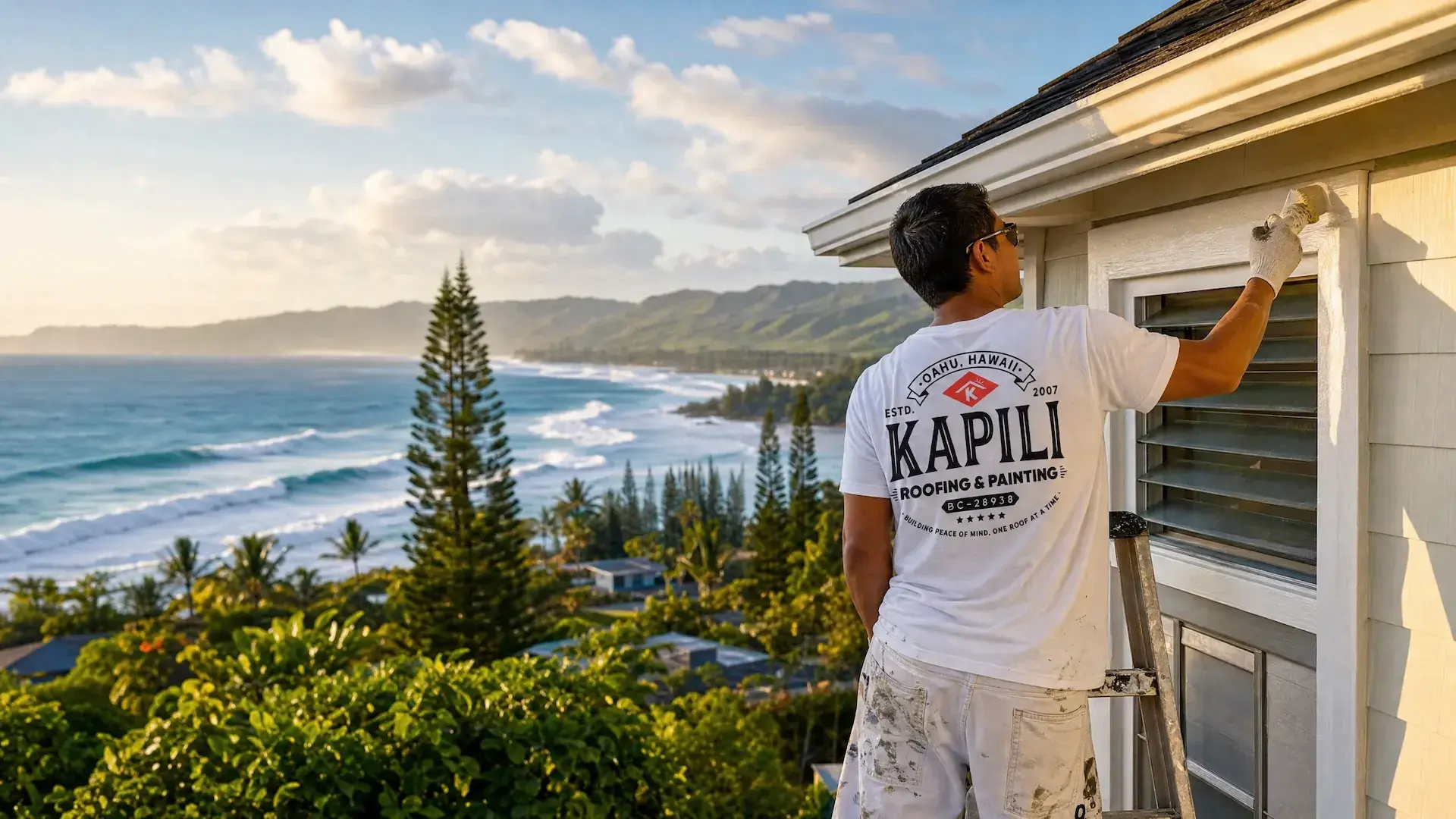 Exterior house repaint completed in Haleiwa, Oahu