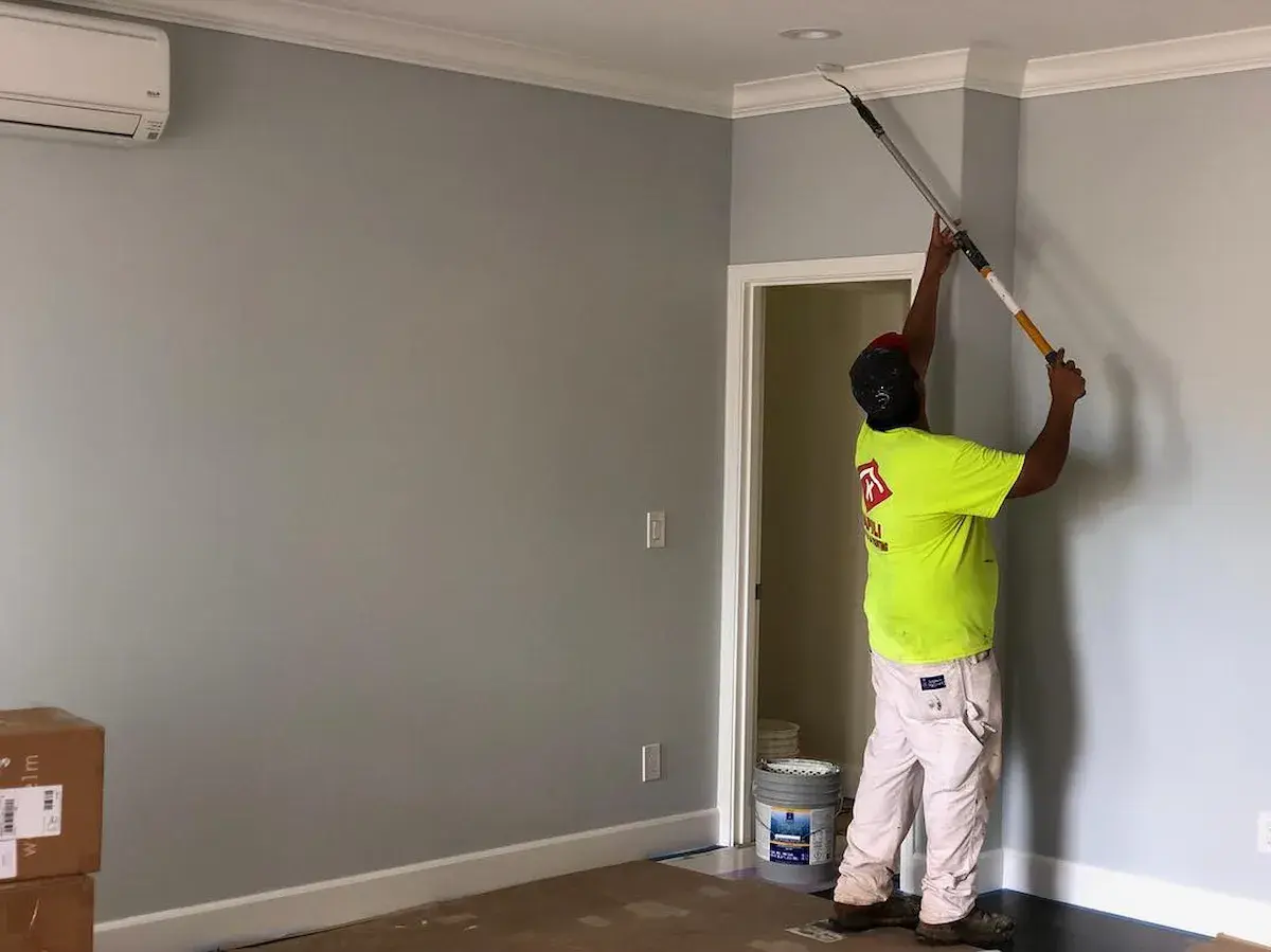 Kapili Painting crew member painting the interior walls of a home in Oahu, Hawaii.