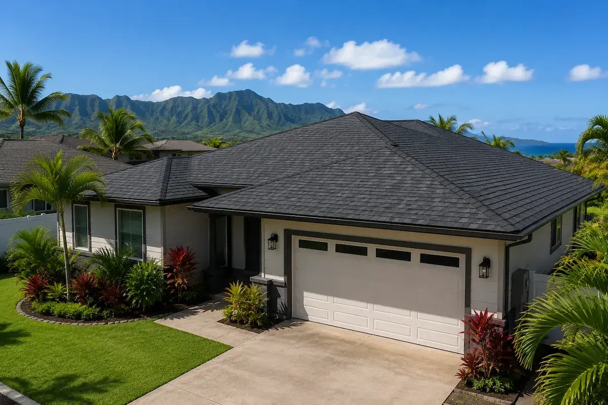 Single-family home exterior repainted in Honolulu, Oahu