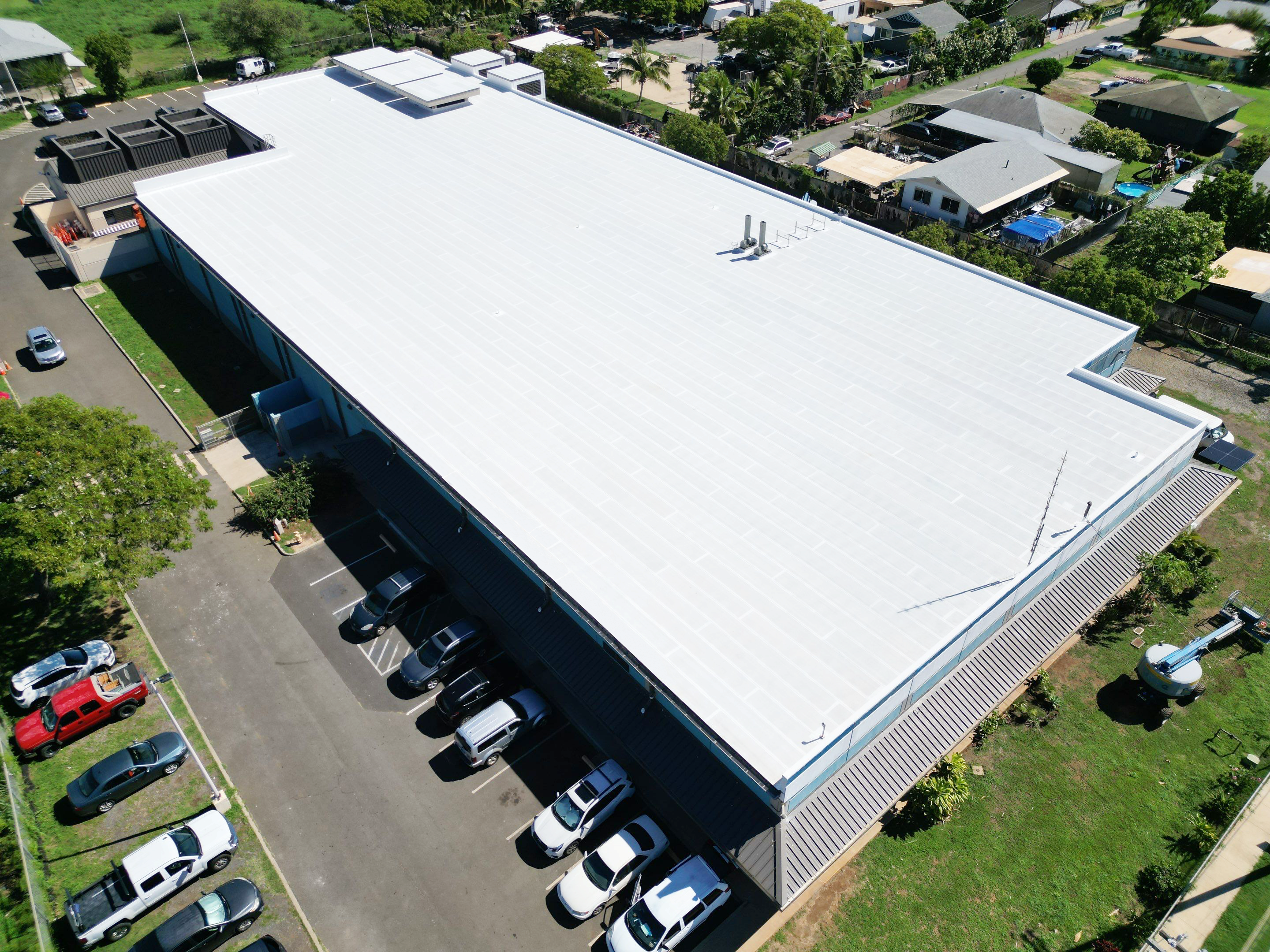 Repainted Leeward Community College campus building in Waianae, Oahu