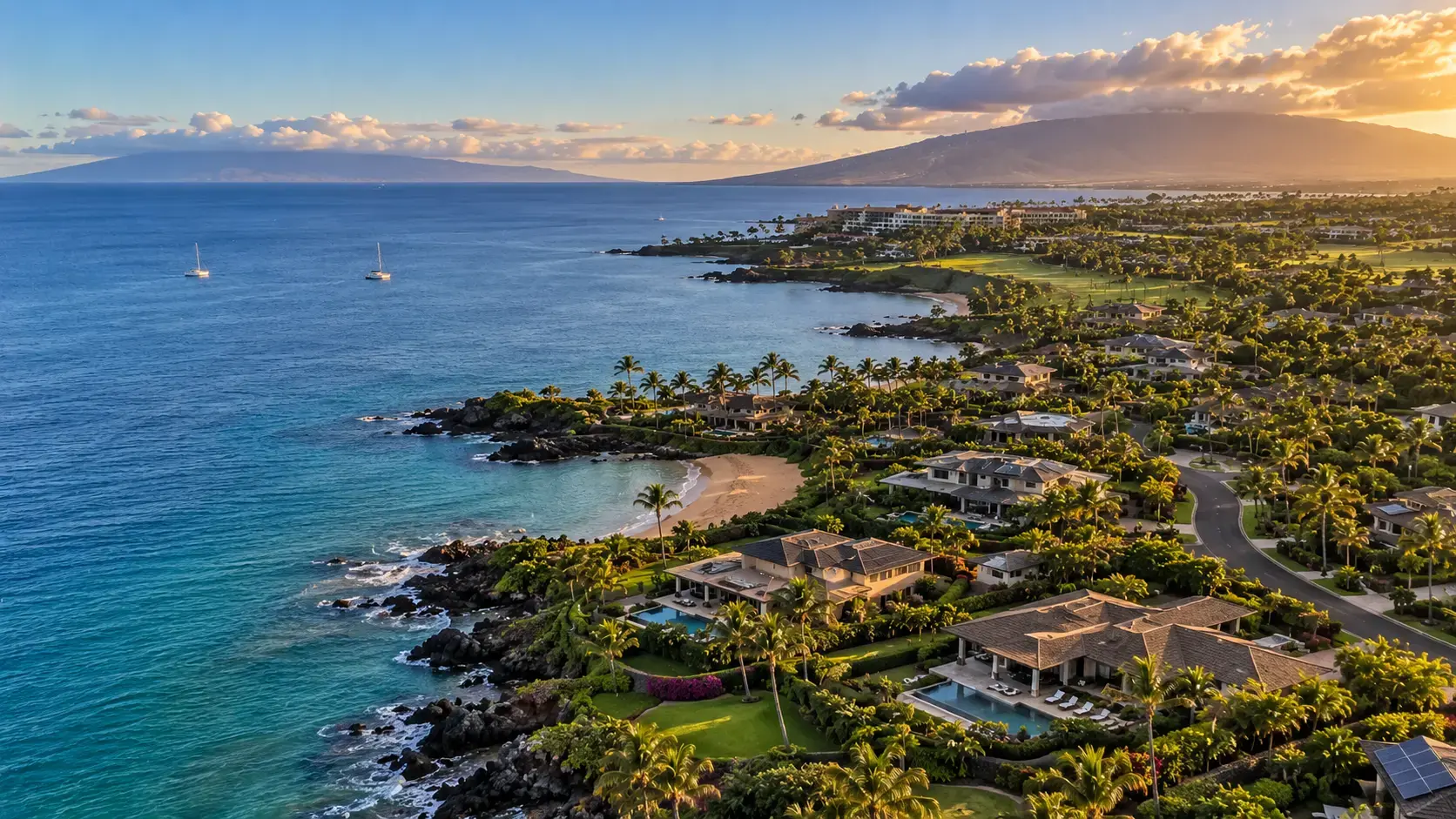 wailea-maui-residential-neighborhood-drone-view